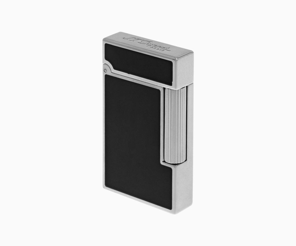 Black Natural Lacquer &amp; Palladium Ligne 2 Slim Lighter